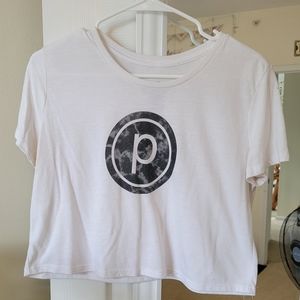 Pure Barre Cropped Short Sleeve; M; White